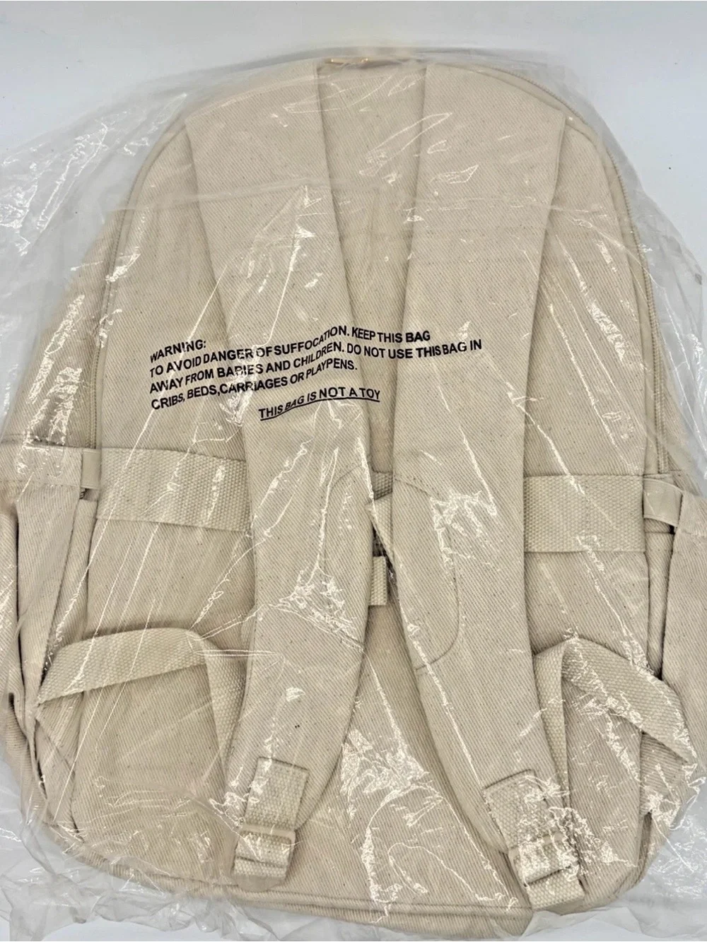 Canvas Backpack — Neutral Cream Tote Style